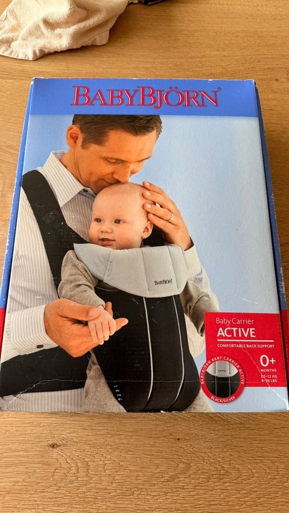 BabyBjörn draagzak Black Silver, Buik of Rug, Ophalen of Verzenden, Zo goed als nieuw, Baby Björn