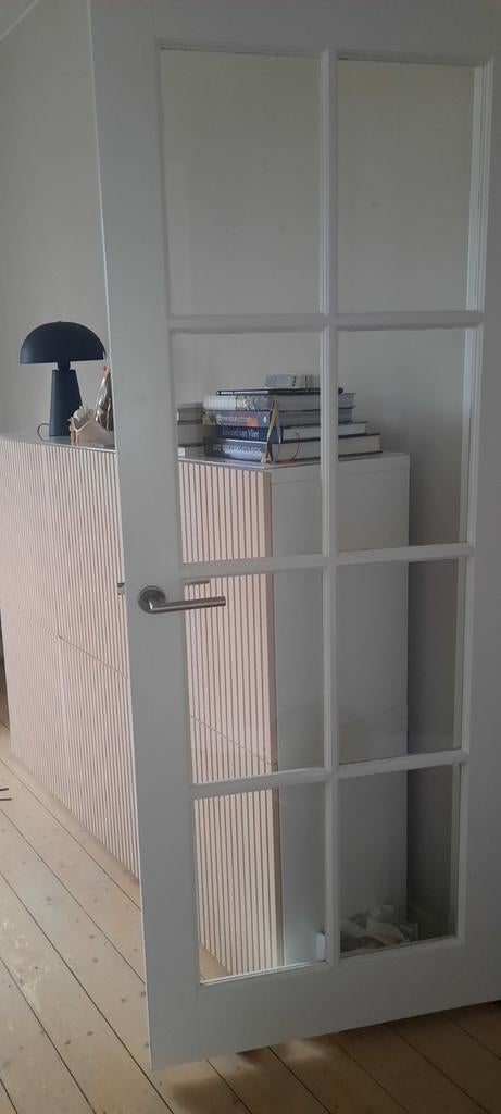 Opdek binnen deur wit glas, Ophalen, Gebruikt, 80 tot 100 cm, Binnendeur