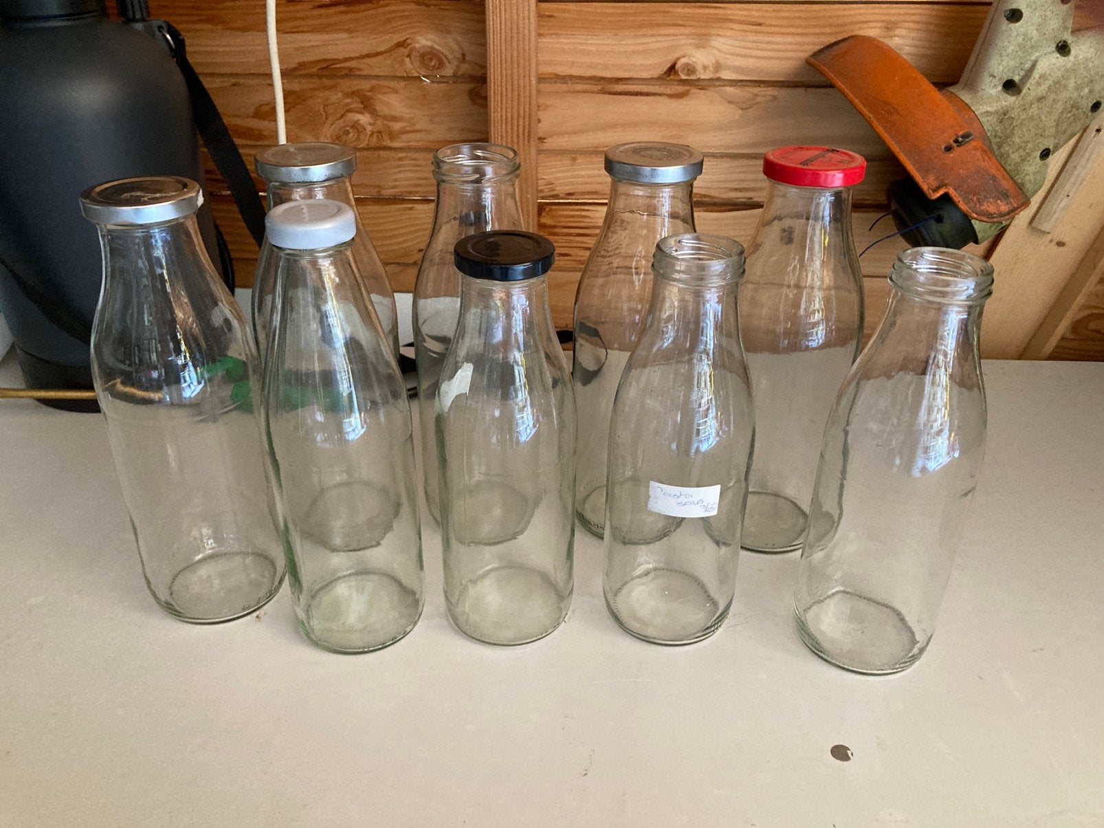 9 Glazen “weck”flessen, Ophalen, Overige merken, Glas, Overige typen