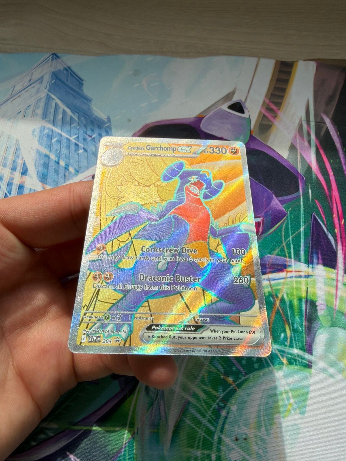 Cynthia’s Garchomp ex SVP 204 Black Star Promo Full Art Card, Ophalen of Verzenden, Zo goed als nieuw, Foil