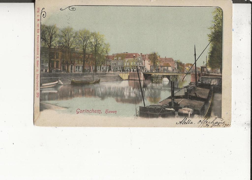 Gorinchem Haven 30 juli 1901 J.M. van Eck, Ophalen of Verzenden, Voor 1920, Gelopen, Zuid-Holland
