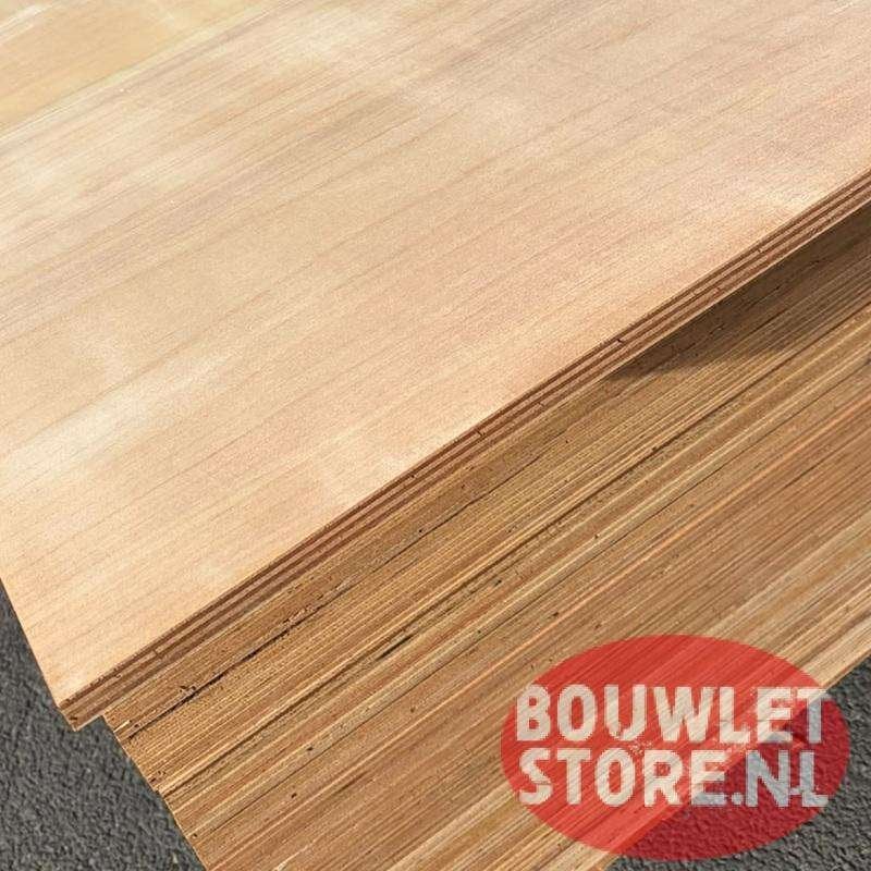 Multiplex 18 mm | Hardhout Indonesisch IHP | Wit gegrond, Doe-het-zelf en Verbouw, Niet ingevuld, Multiplex, Minder dan 20 mm