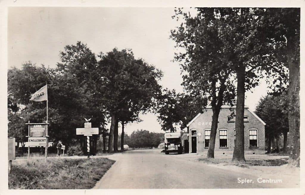 AZ954 Spier Centrum Pension Sonnevanck jaren 50, Verzenden, 1940 tot 1960, Gelopen, Drenthe
