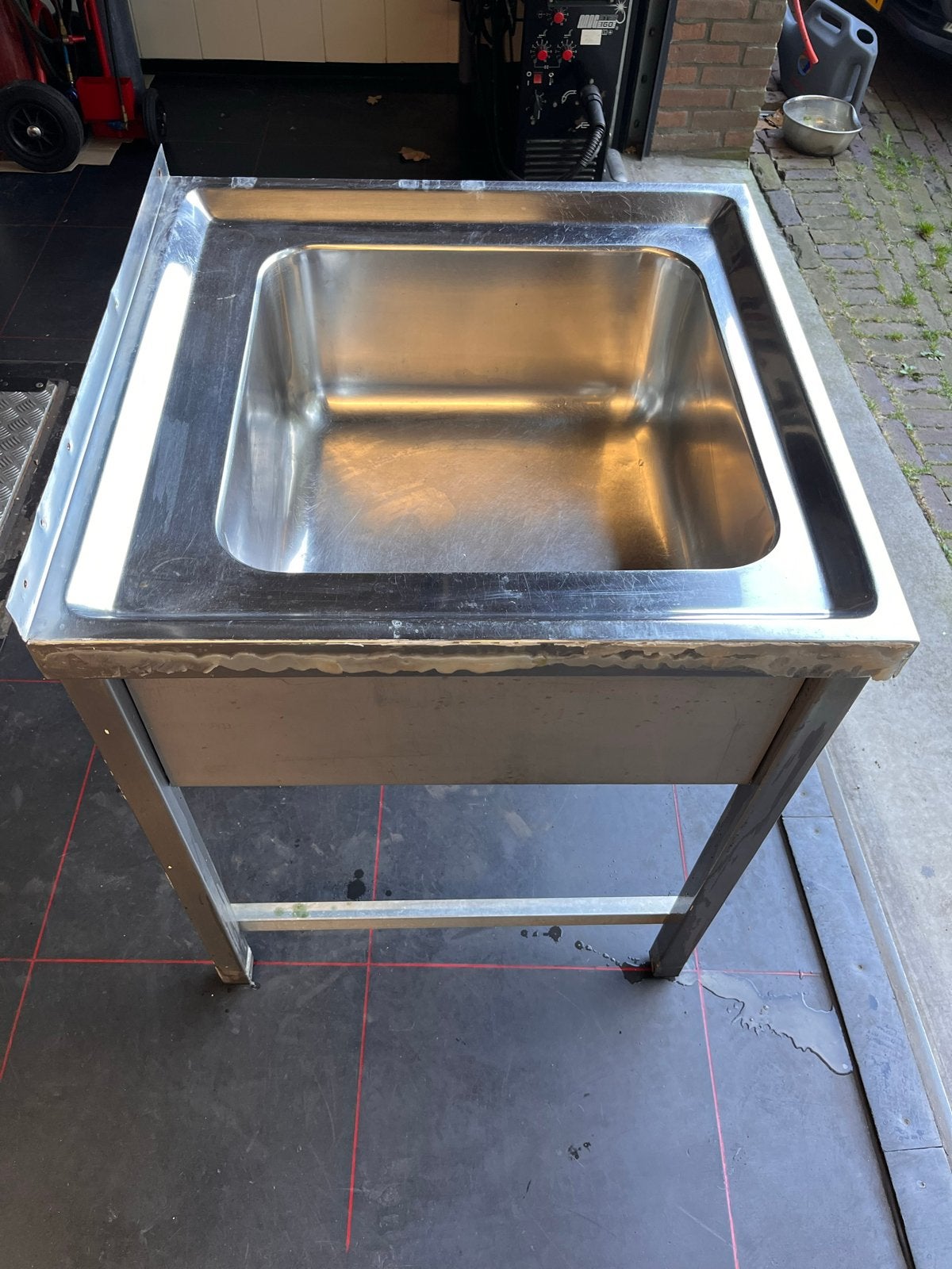 RVS Spoelbak met Onderstel - Horeca Kwaliteit, Zakelijke goederen, Ophalen of Verzenden, Gebruikt, RVS Meubilair