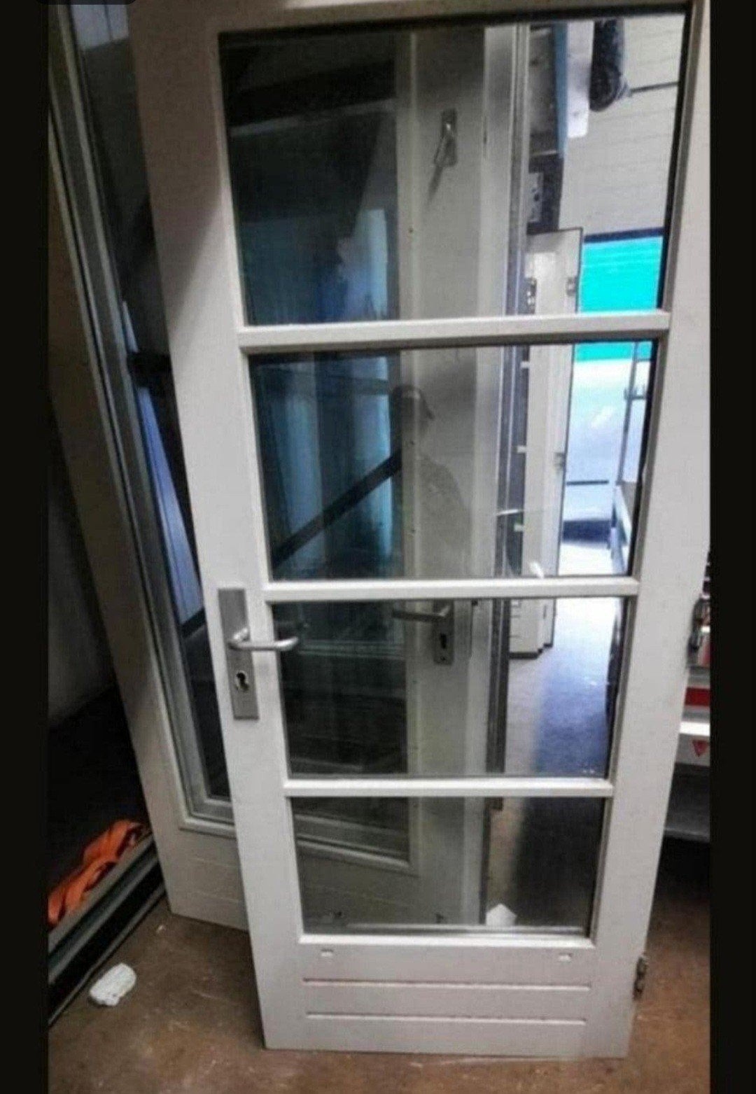 hardhouten deur dubbel glas driepuntssluiting, Verzenden, 200 tot 215 cm, Glas, Buitendeur