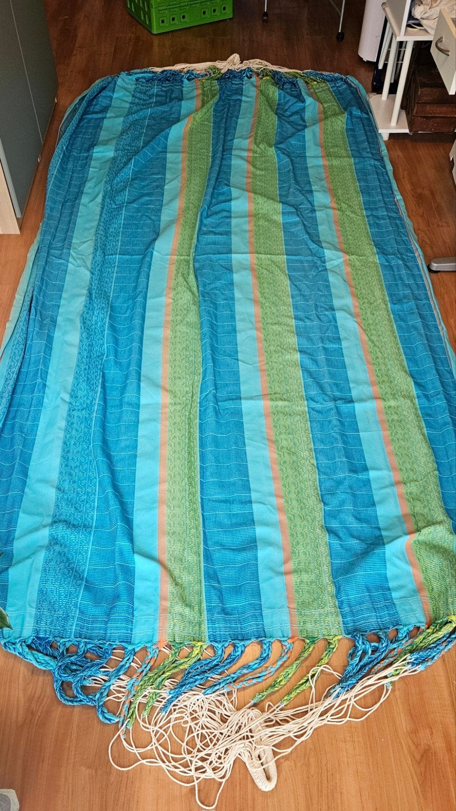 Tweepersoons hangmat van biologisch katoen met touwen, Tuin en Terras, Ophalen of Verzenden, Zo goed als nieuw, Meerpersoons, Binnen