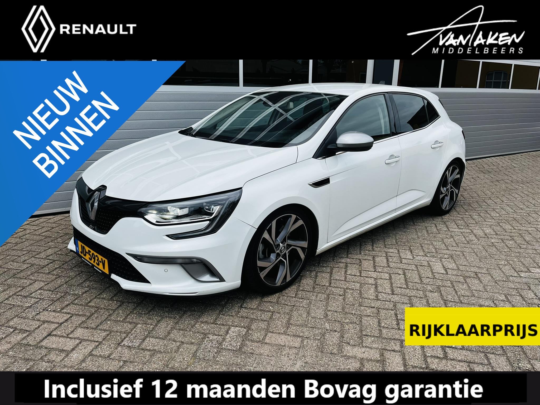 Renault Mégane 1.6 TCe GT 205 PK AUTOMAAT, Auto's, 12 maanden, Gebruikt, 1650 kg, Wit