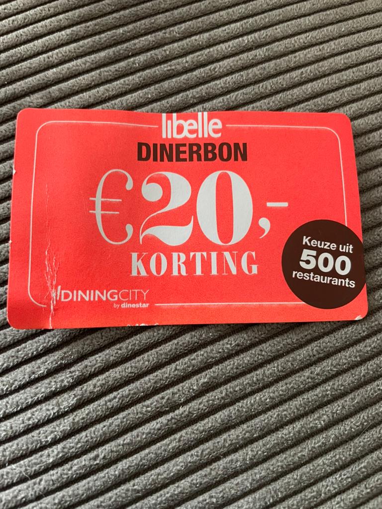 Libelle diner bon, Tickets en Kaartjes, Twee personen, Cadeaubon