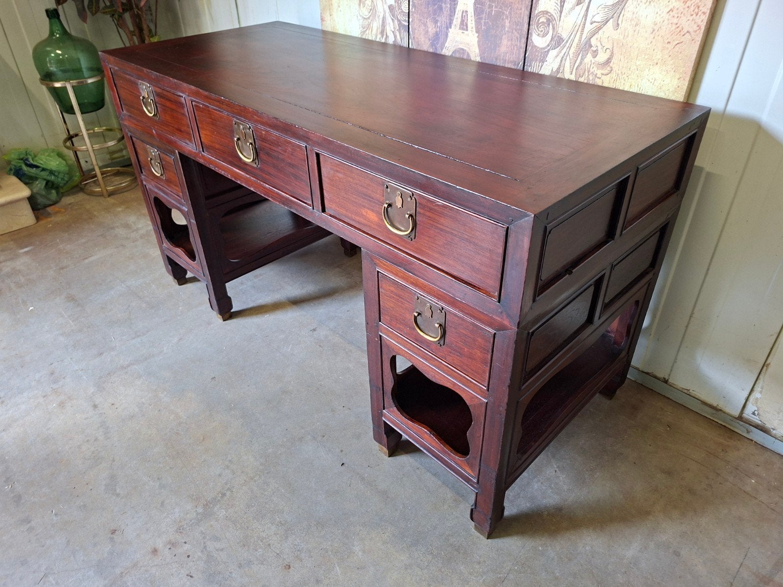Antiek chinees bureau, schrijftafel, desk, Ophalen of Verzenden