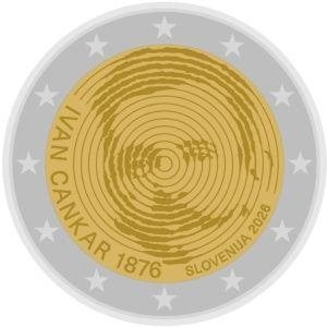 2 Euro Slovenie 2026 UNC - Ivan Cankar, Ophalen of Verzenden, Slovenië, 2 euro, Losse munt