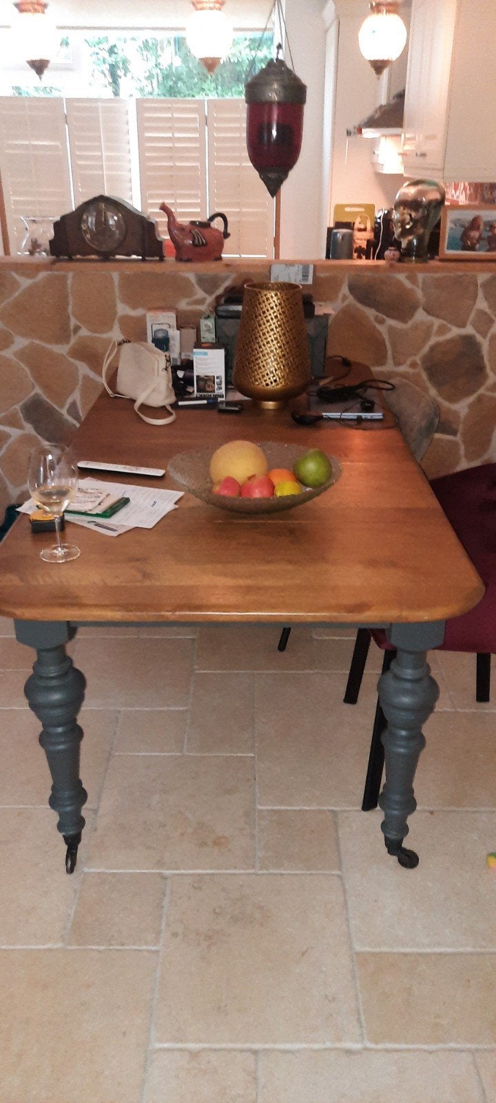 Uitschuifbare eettafel met sierlijke poten, Ophalen, Eikenhout, 200 cm of meer, 50 tot 100 cm