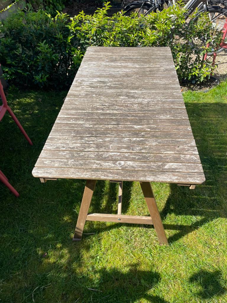 Tuintafel Askholmen 143x75, Tuin en Terras, Tuintafels, Ophalen, Zo goed als nieuw, Rechthoekig, Hout