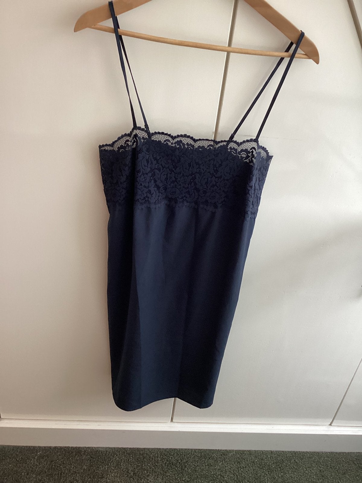 Twin Set donkerblauw top met kant XL, Blauw, Maat 46/48 (XL) of groter, Ophalen of Verzenden, Zo goed als nieuw