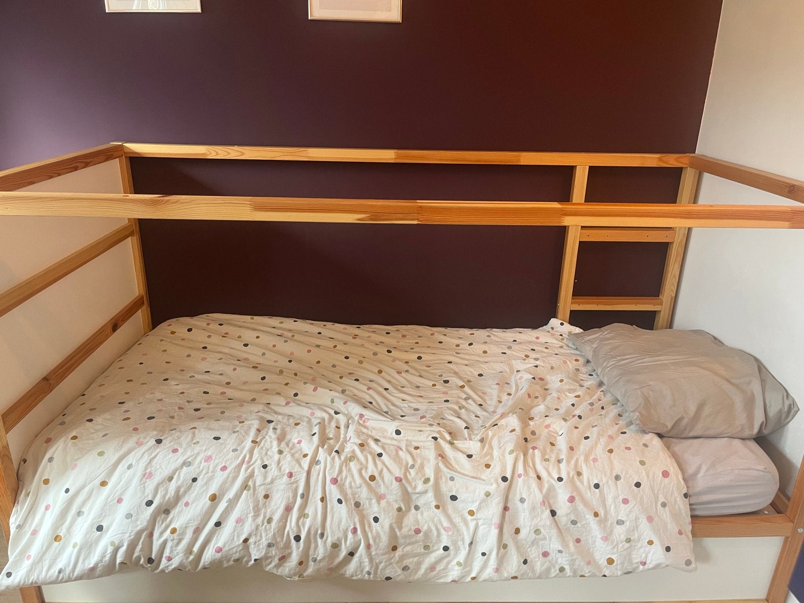 IKEA KURA omkeerbaar bed - wit/grenen 90x200 cm, Ophalen, Verstelbaar, 90 cm, Eenpersoons