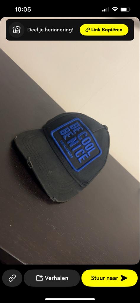 Dsquared2 pet - Zwart met blauw logo, Ophalen of Verzenden, Zo goed als nieuw, One size fits all, Pet