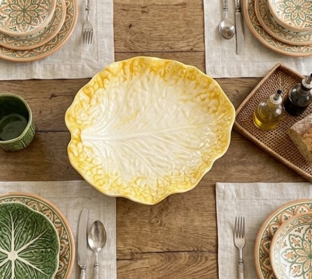 Zara Home schaal in de vorm van een koolblad, Overige merken, Keramiek, Landelijk/Boerenbont, Ophalen of Verzenden