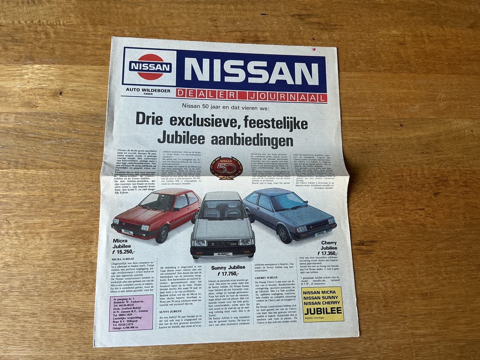 Nissan Dealer Journaal - Jubileumeditie (Jaren '80), Ophalen of Verzenden, Gelezen, Nissan