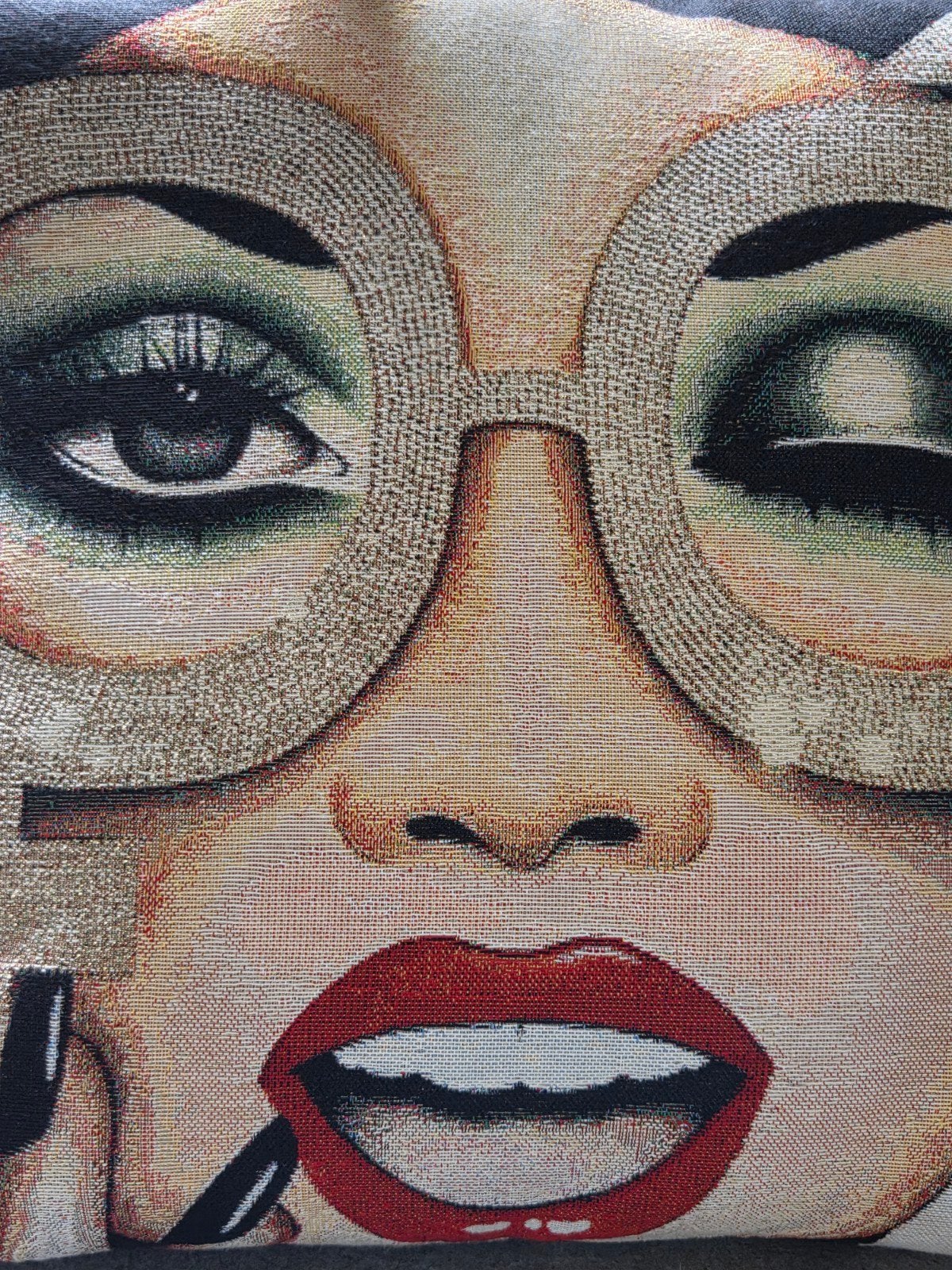 Kussenhoes Gimmick Opticien / Beautysalon, Huis en Inrichting, Meerkleurig, Vierkant, Nieuw, Ophalen of Verzenden