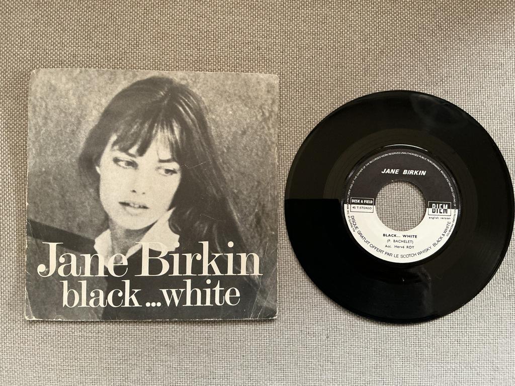 Jane Birkin single vinyl. Black…White., Ophalen of Verzenden, Gebruikt, Pop