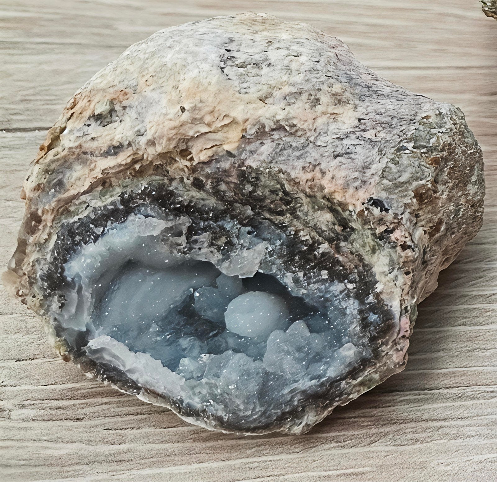 Prachtige partij echte bergkristal geodes, Ophalen of Verzenden, Nieuw