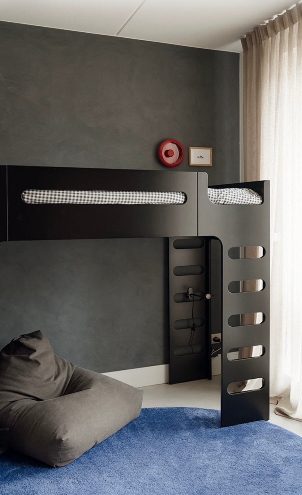 Rafa kids Bed zwart stapelbed F bunk kinderbed goede staat, Ophalen, 90 cm, Eenpersoons, Zo goed als nieuw