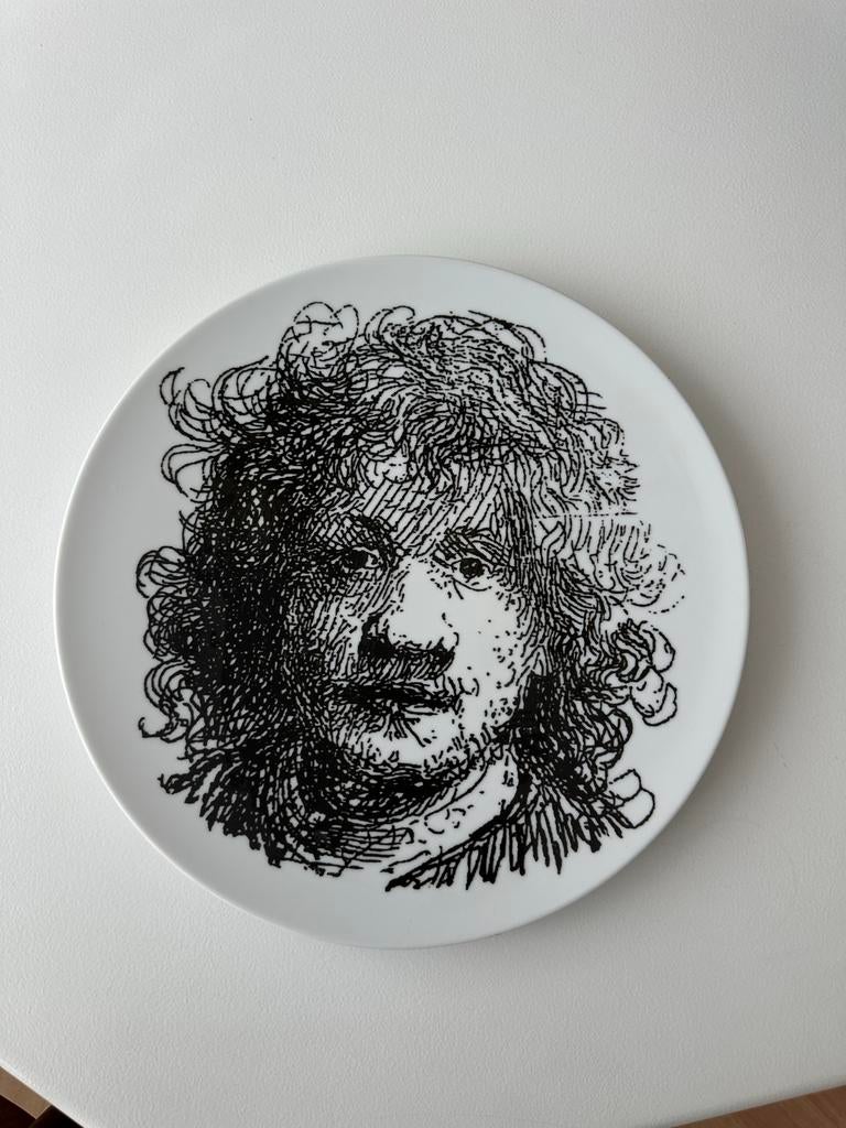 Decoratief bord met Rembrandt zelfportret, Antiek en Kunst, Ophalen
