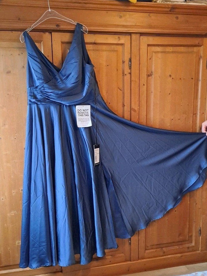 Nieuw: My Mascara Curves gala jurk (navy blauw), Galajurk, Blauw, Maat 46/48 (XL) of groter, Nieuw