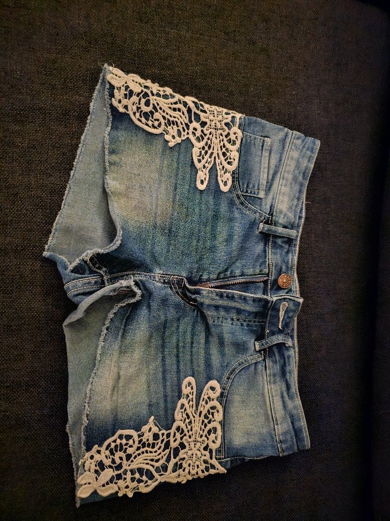 H&m kort broekje spijkerbroekje 164 xs, Kinderen en Baby's, Kinderkleding | Maat 164, Broek, H&M, Zo goed als nieuw, Verzenden