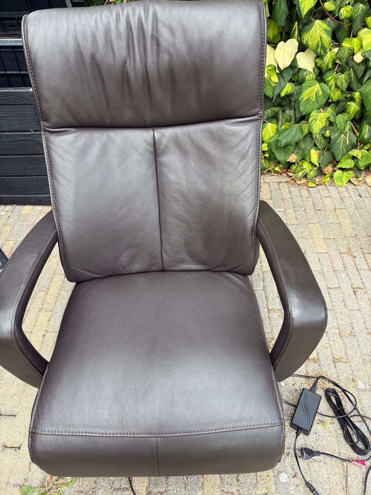Prominent s-100 relaxstoel Dik Bruin Rundleder, Huis en Inrichting, Ophalen, Gebruikt, 50 tot 75 cm, Leer