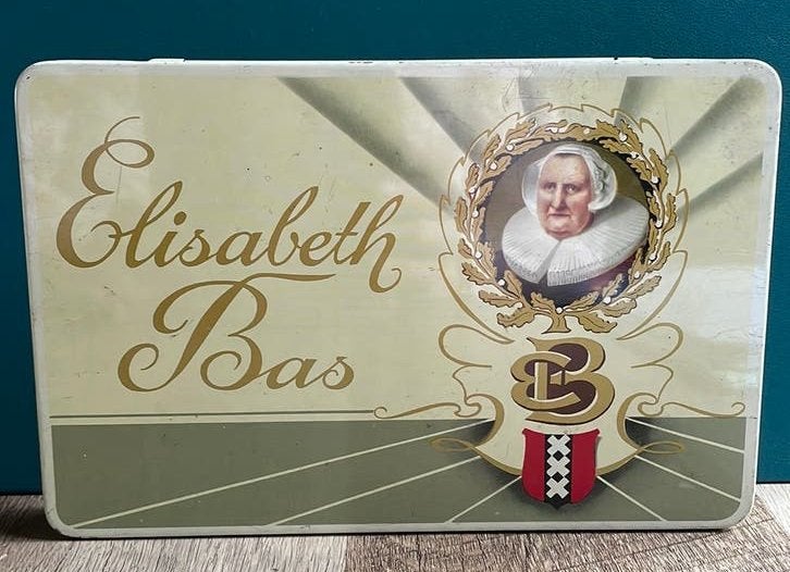 Vintage sigarenblikje merk Elisabeth Bas jaren ‘50, Ophalen of Verzenden, Gebruikt, Overige