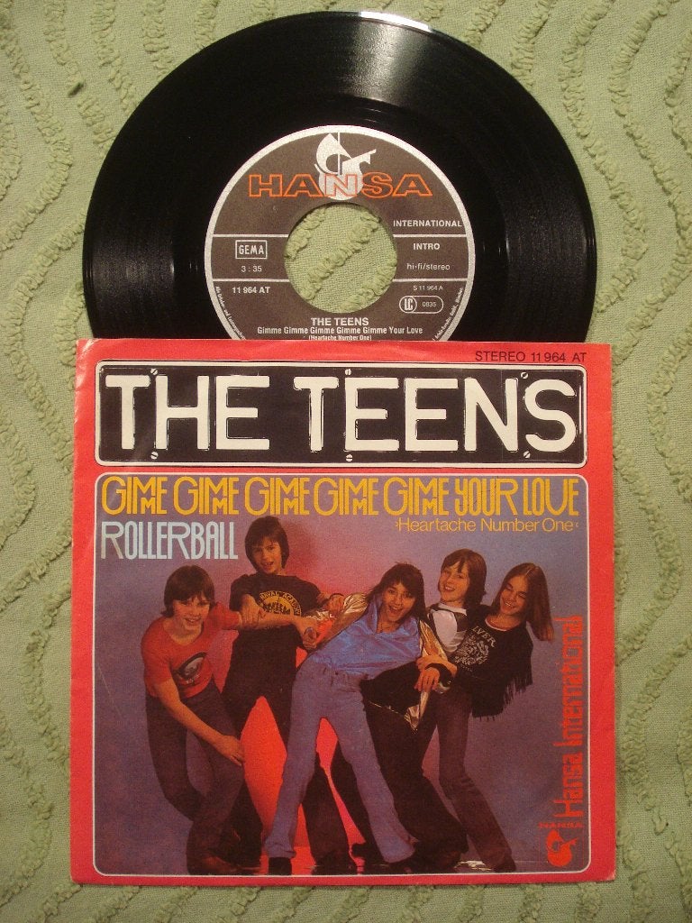 The Teens 7" Vinyl Single: ‘Gimme your love’ (Duitsland), Ophalen of Verzenden, Zo goed als nieuw, 7 inch, Pop