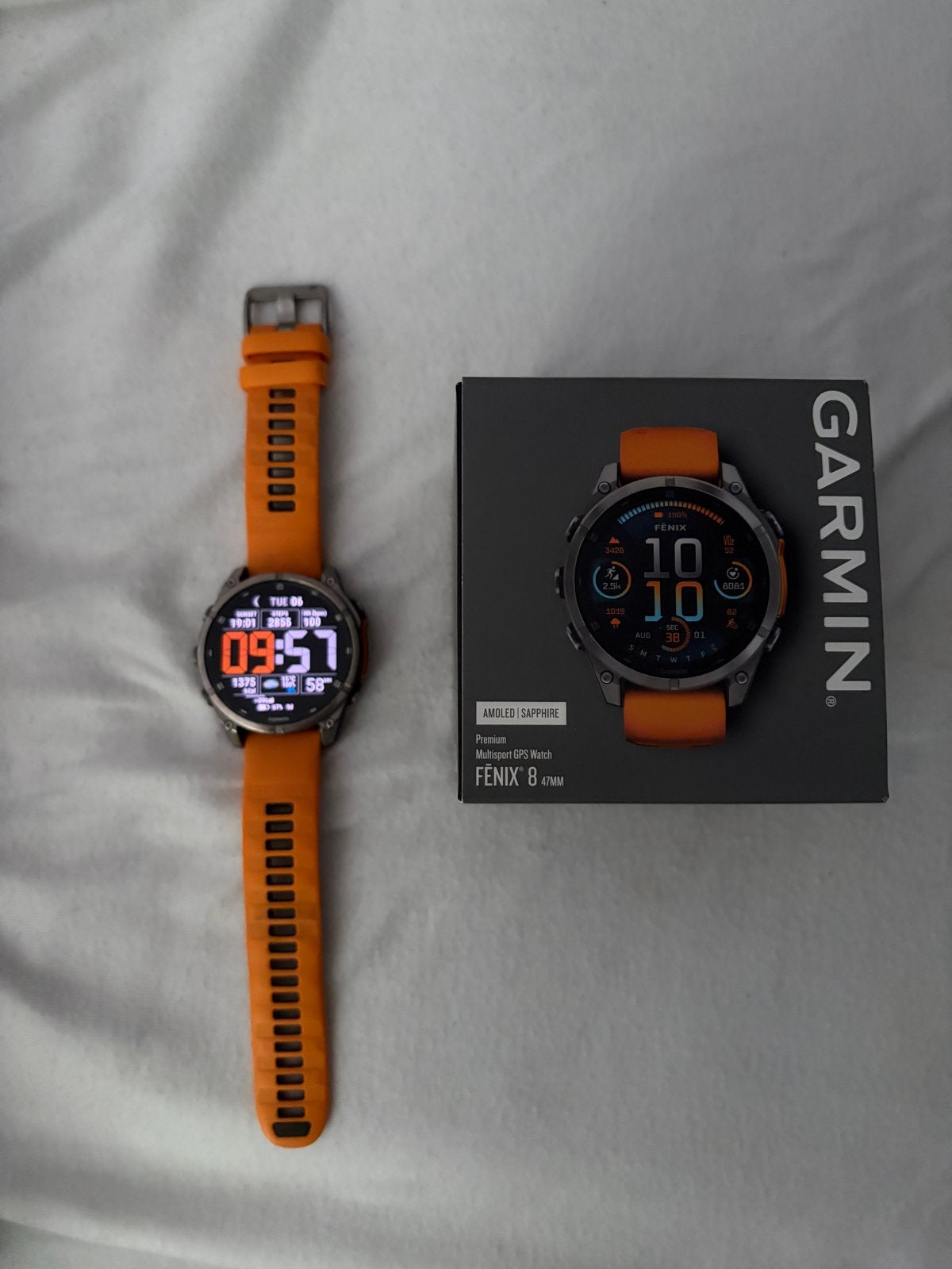 Garmin Fenix 8 – 47 mm AMOLED Sapphire Titanium, Zwart, Ophalen of Verzenden, Zo goed als nieuw, Waterdicht