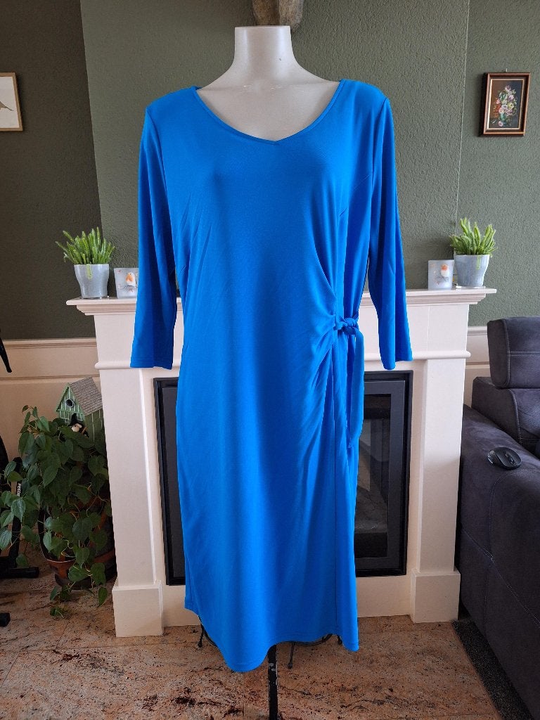 Apanage schitterende helder blauwe jurk 46 XXL, Maat 46/48 (XL) of groter, Zo goed als nieuw, Apanage, Knielengte