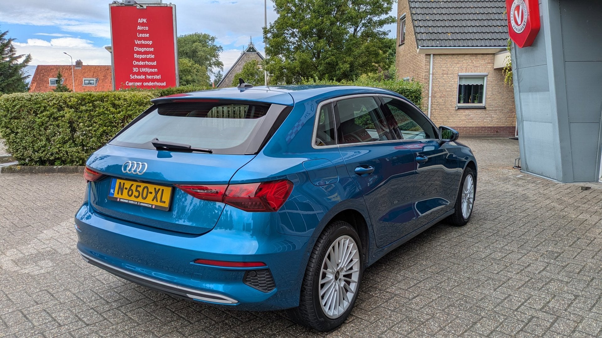 Audi A3 Sportback 30 TFSI-e | Adaptive Cruise | Carplay | Ke, Auto's, Stof, Gebruikt, Blauw, Automatische klimaatregeling