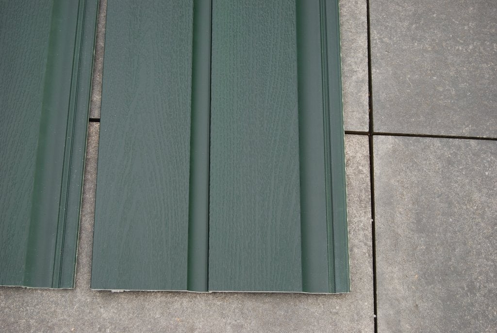 NIEUWE Groen Kunsstof dubbele rabatdelen Vinyl plus houtnerf, Ophalen, Nieuw, 20 tot 50 mm
