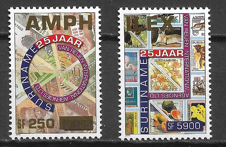 Suriname 2002 Zegels uit overdrukt Amphilex vel postfris, Verzenden, Postfris