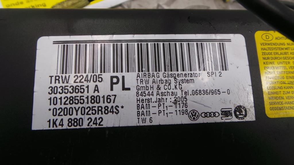 VOLKSWAGEN GOLF PLUS TDI 66 KW AIRBAG RECHTS 2005, Ophalen of Verzenden, Gebruikt, Stiba lid