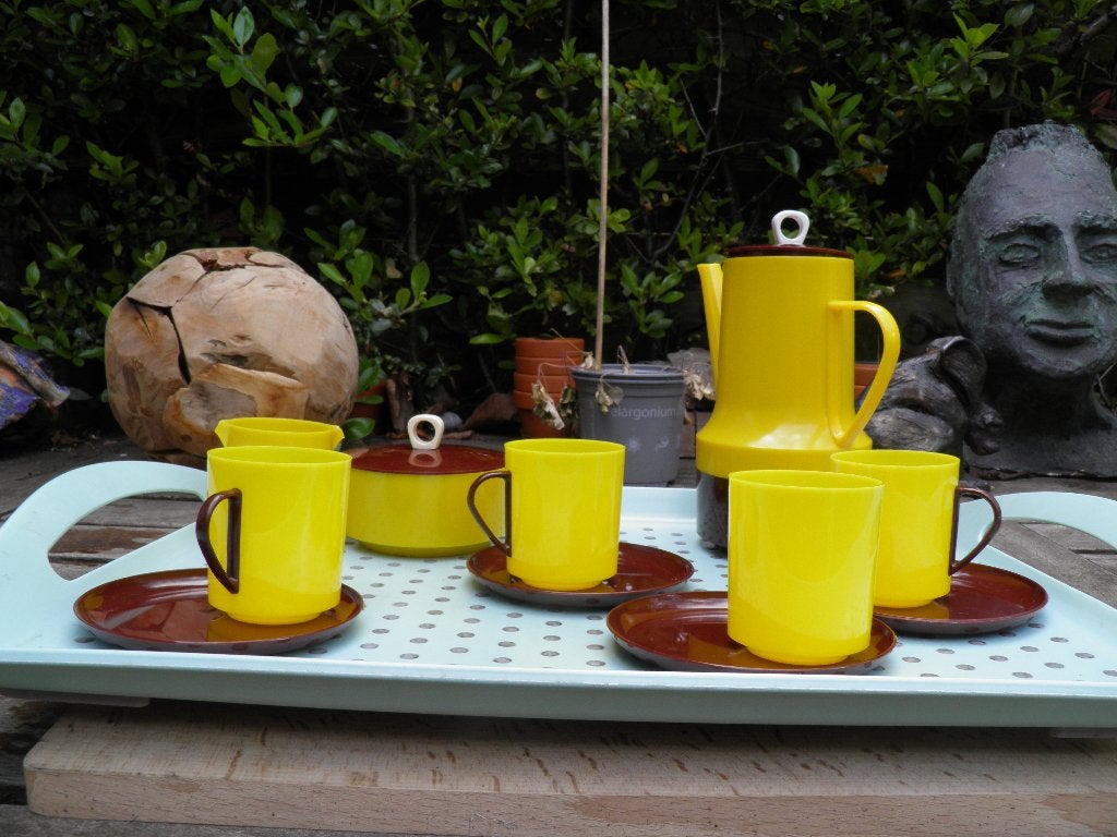 kinderserviesje van plastic, vintage, Verzamelen, Ophalen of Verzenden, Gebruikt