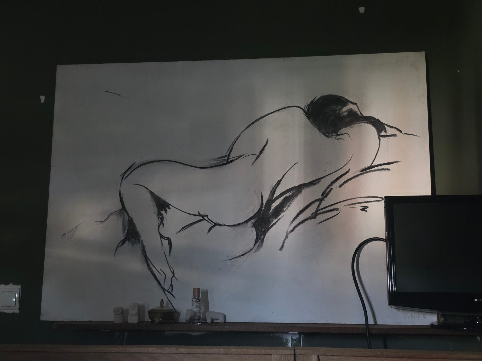 Uniek Groot Formaat Houtskool Kunstwerk van Theo Kappé, Antiek en Kunst, Kunst | Tekeningen en Foto's, Ophalen, Tekening, Houtskooltekening