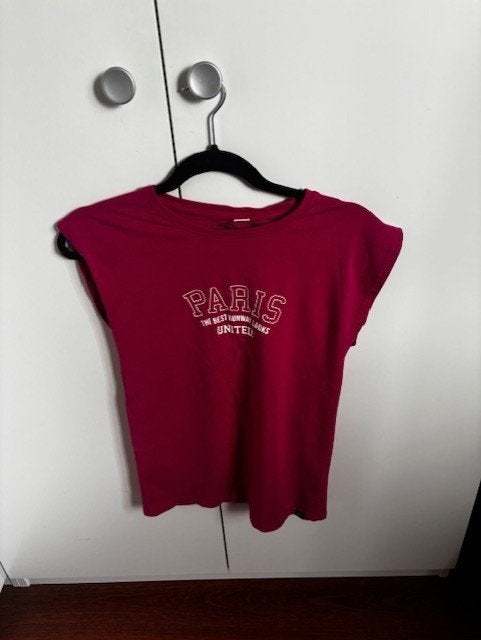 Roze shirt met paris opdruk maat 158-164 (advr 35), Kinderen en Baby's, Kinderkleding | Maat 158, Ophalen of Verzenden, Zo goed als nieuw