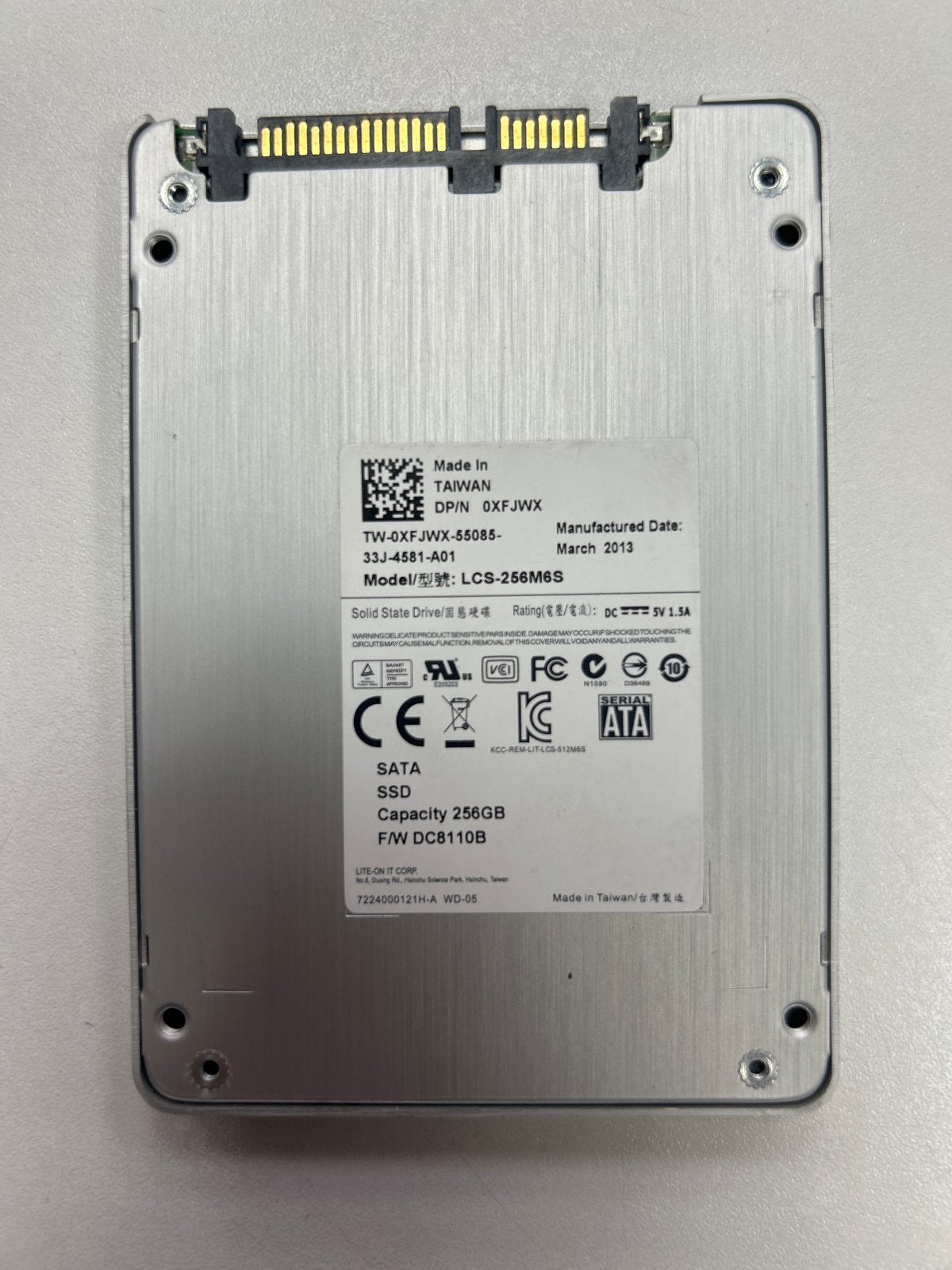 LITE-ON LCS-256M6S 256GB SATA SSD, Computers en Software, Intern, Gebruikt, Server, Ophalen of Verzenden
