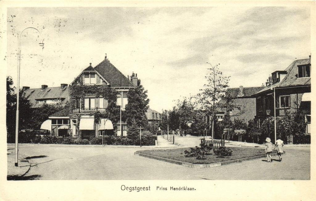 Oegstgeest - Prins Henriklaan. - meisjes - 1954 gelopen, Verzenden, 1940 tot 1960, Gelopen, Zuid-Holland