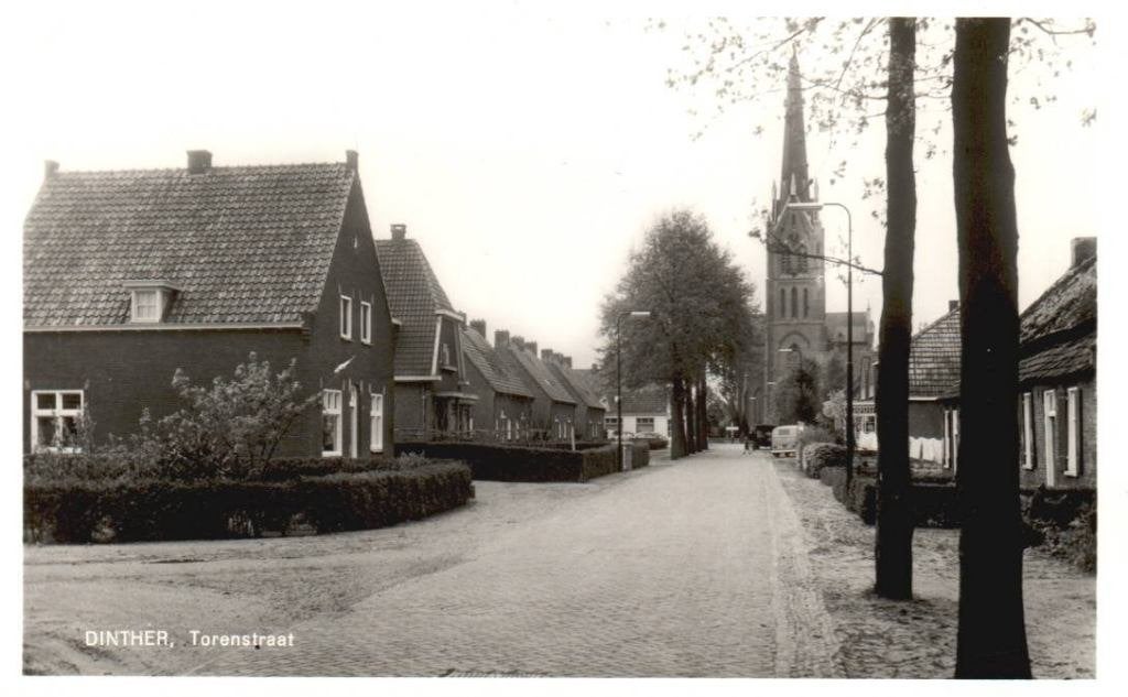 Dinther Torenstraat 1962. - mooie fotoglanskaart -, Ophalen, 1940 tot 1960, Ongelopen, Noord-Brabant