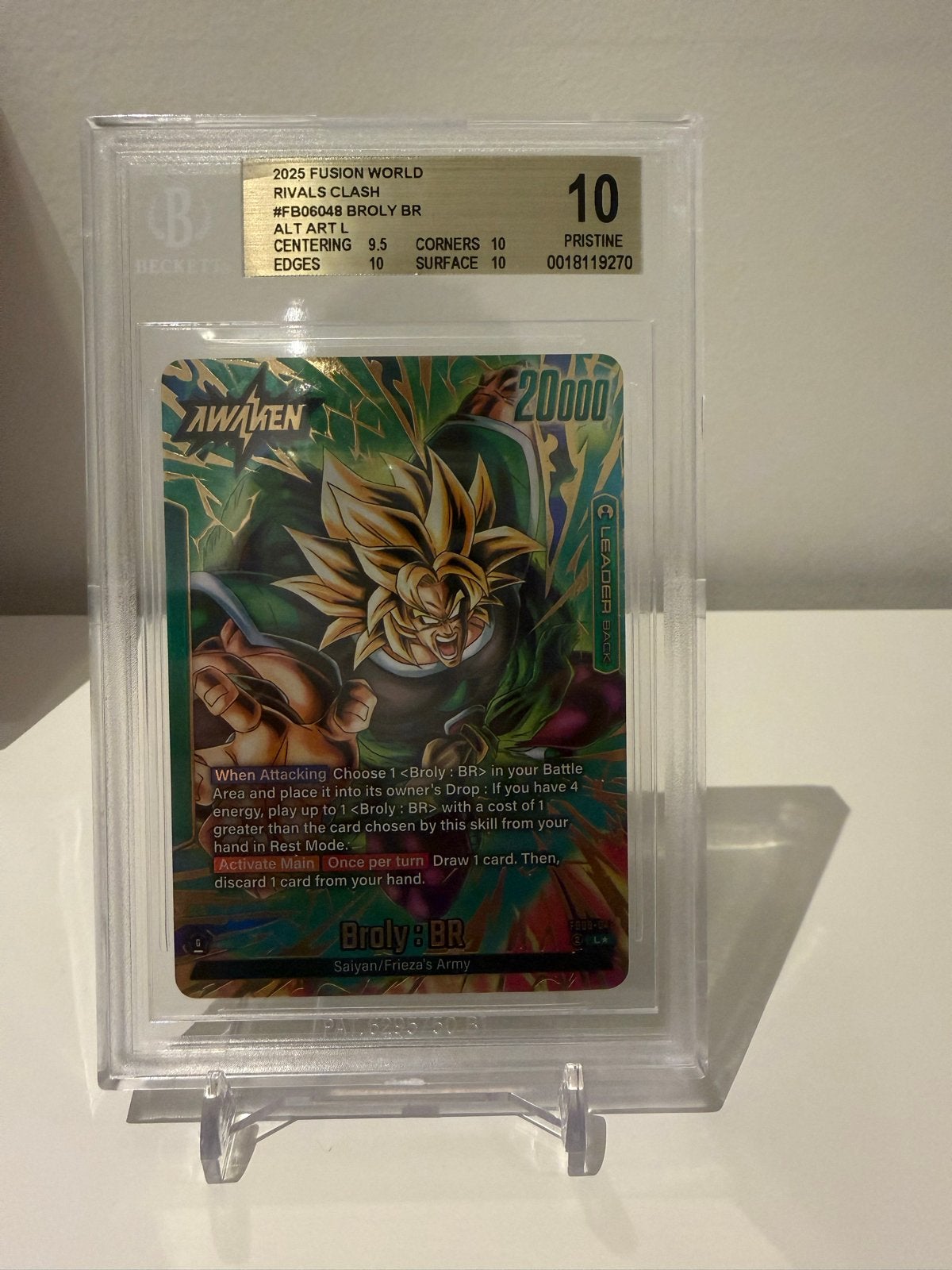 Dragon Ball Super Card Game Broly BR BGS 10 Pristine, Hobby en Vrije tijd, Ophalen, Nieuw, Losse kaart