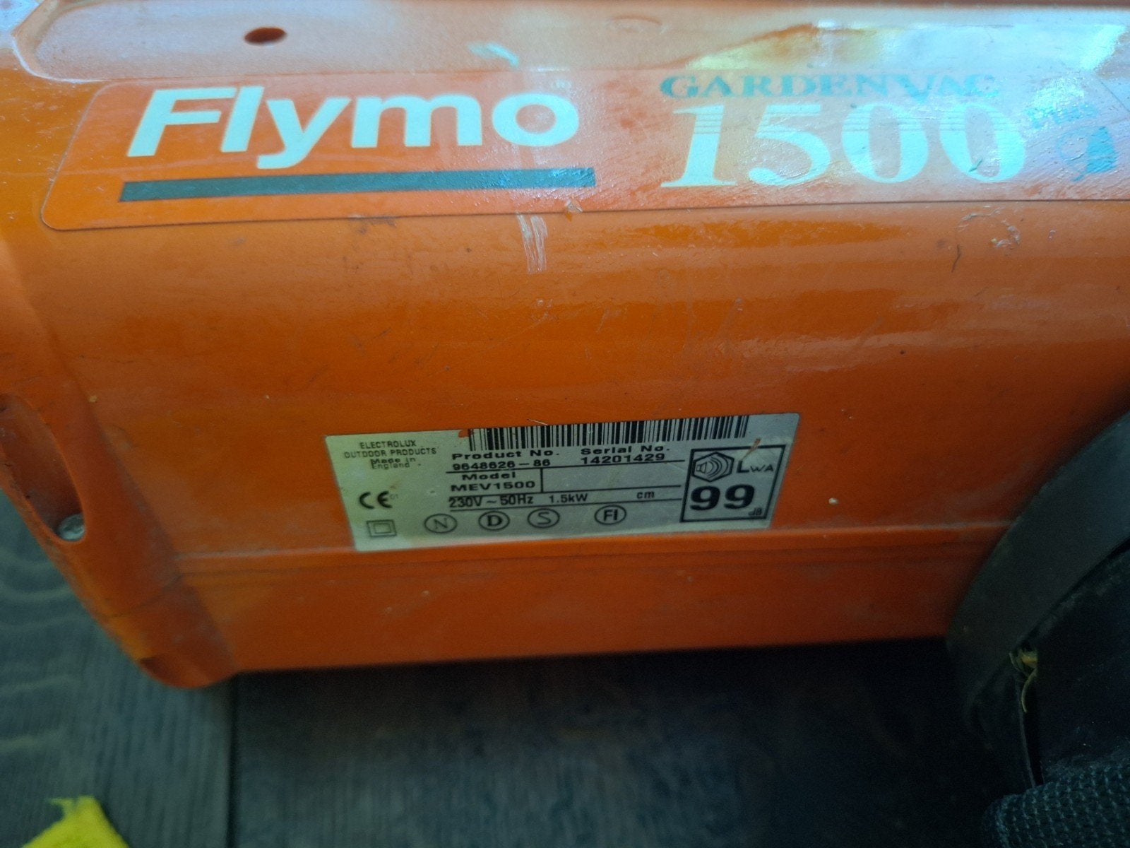 Flymo Gardenvac 1500 bladblazer/bladzuiger, Gebruikt, Met opvangzak, Handgedragen, Ophalen of Verzenden