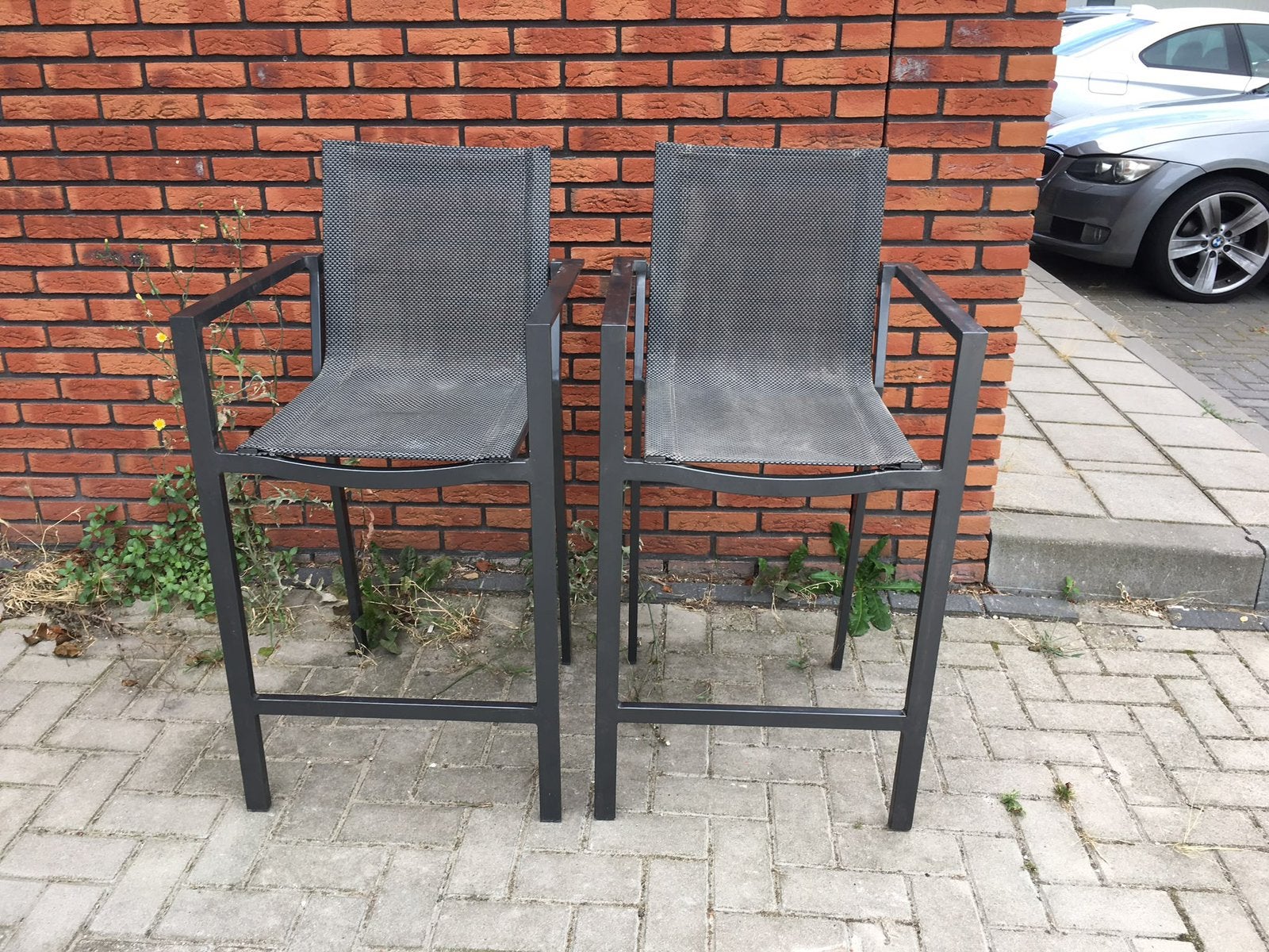 2 bellagio tuinbarstoelen, Ophalen, Zo goed als nieuw, Aluminium