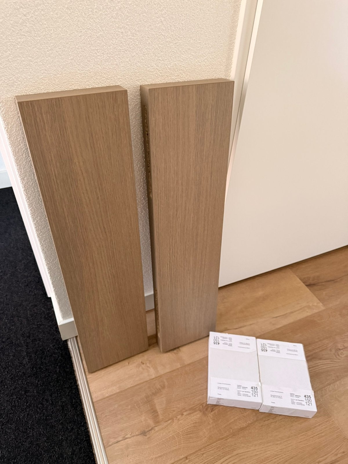 2 eiken planken 80x20x5cm met zwarte steunen / NIEUW, Ophalen of Verzenden, Nieuw
