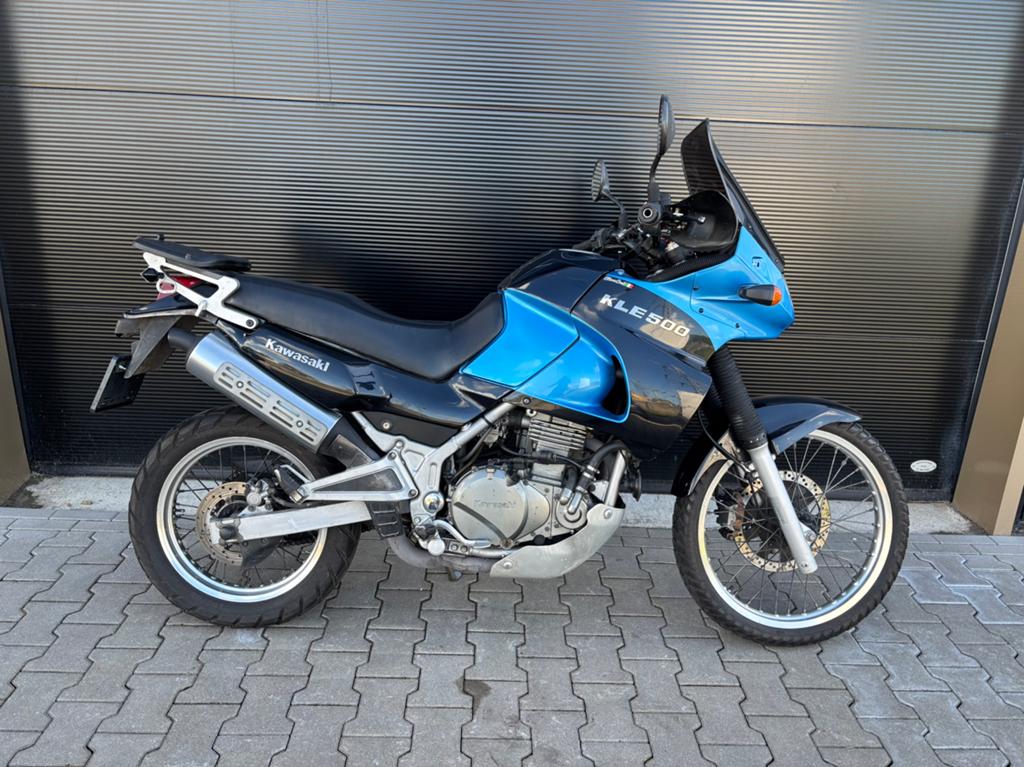 Kawasaki KLE 500 35 kw. A2 rijbewijs, 2 cilinders, Enduro, Minimaal motorrijbewijs A2, Handgeschakeld