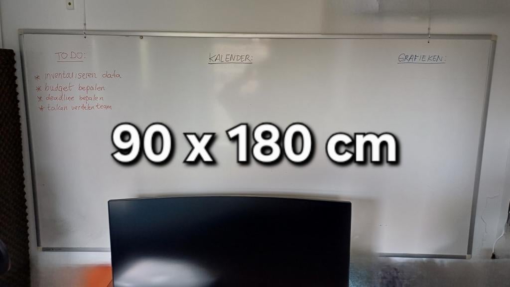 Whiteboard 90 x 180 cm Legamaster trendline., Ophalen, Gebruikt, Whiteboard