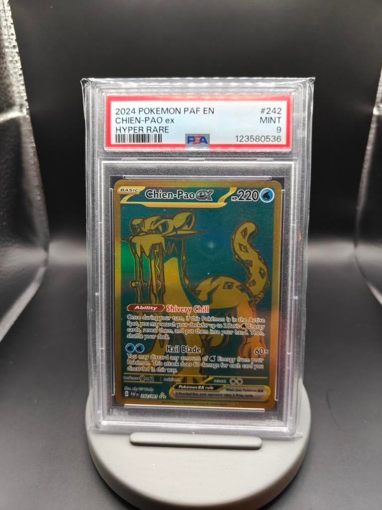 Chien-Pao 242/91 Paldean fates - Pokemon Kaart - PSA 9, Ophalen of Verzenden, Zo goed als nieuw, Losse kaart, Foil